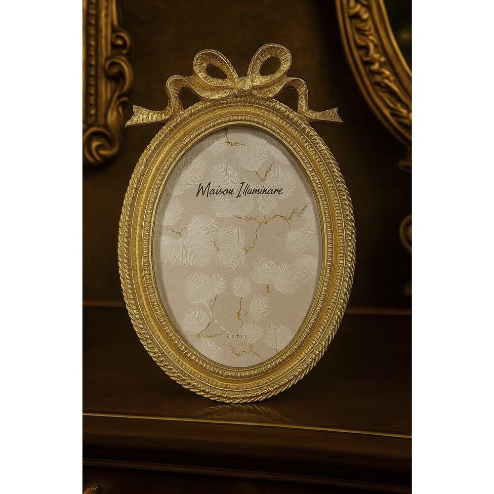 Antique Gold Baroque Vintage Style Bow Picture Frame Shabby Chic Boho Ornate